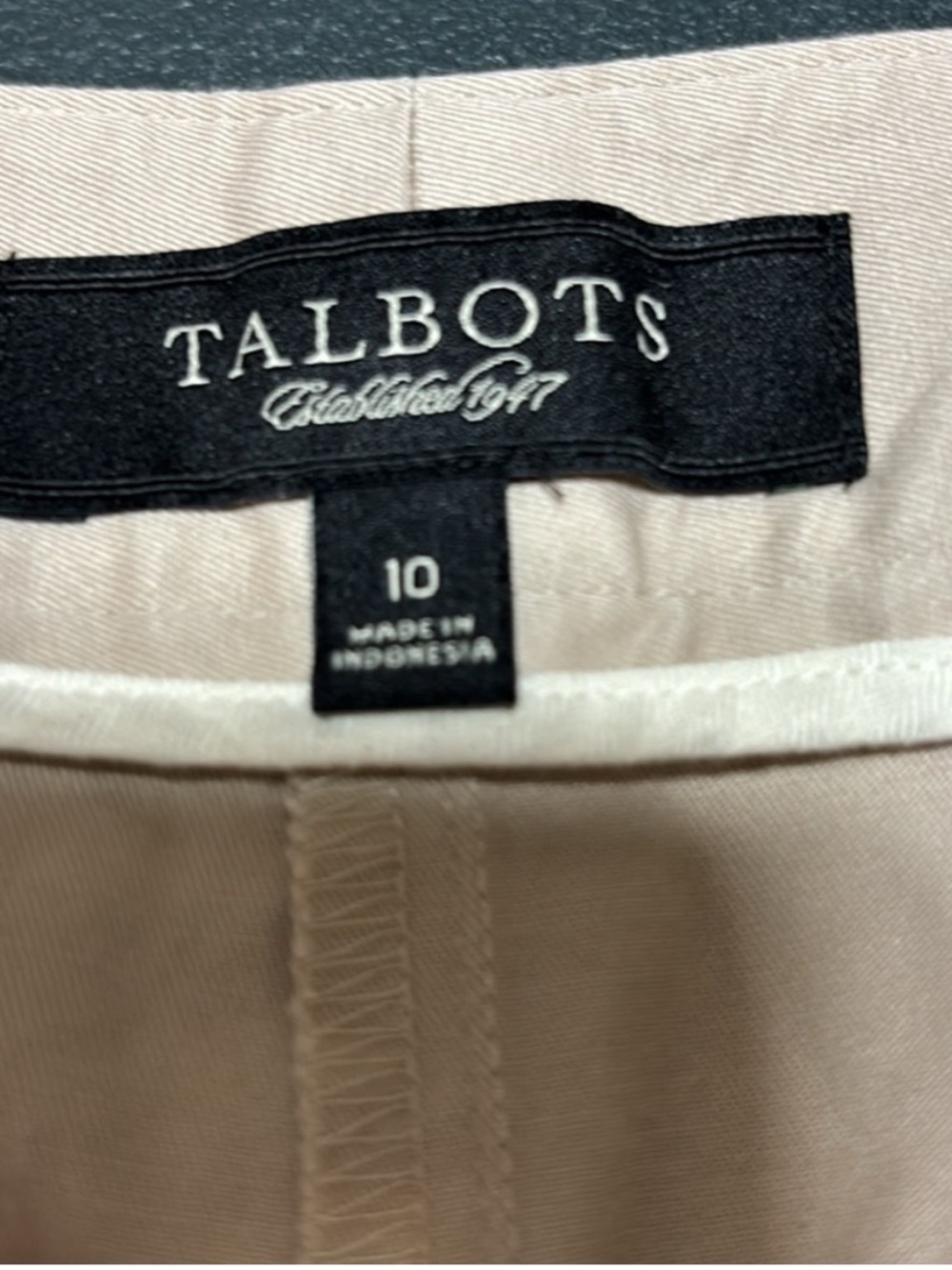 Talbots Heritage Size 10 Beige High Rise Sailor Button Wide Leg Pants - Picture 9 of 10